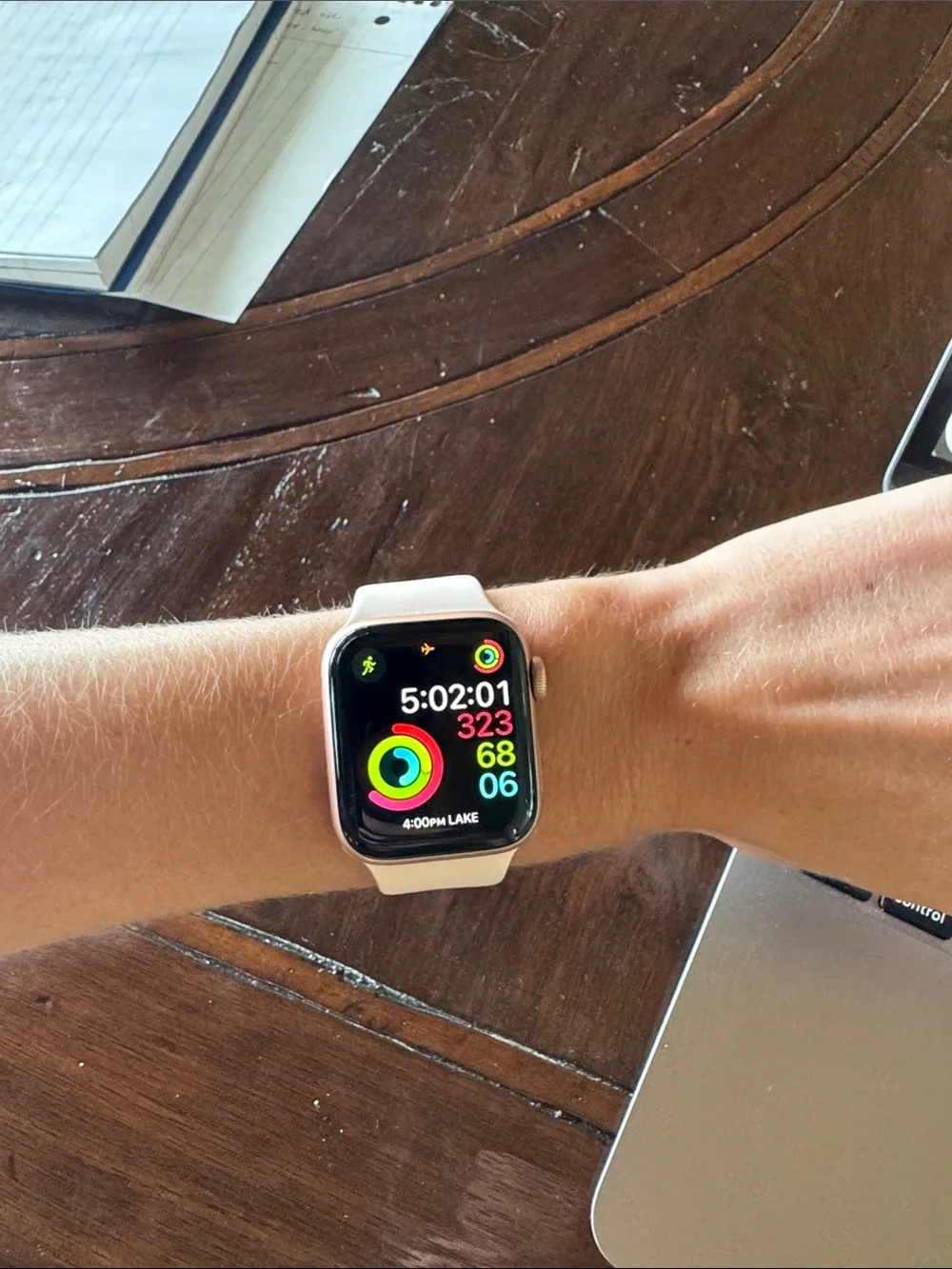 Apple Watch Model 5 in Rose Gold with Pink Sand Sport Band (40mm) with Charger